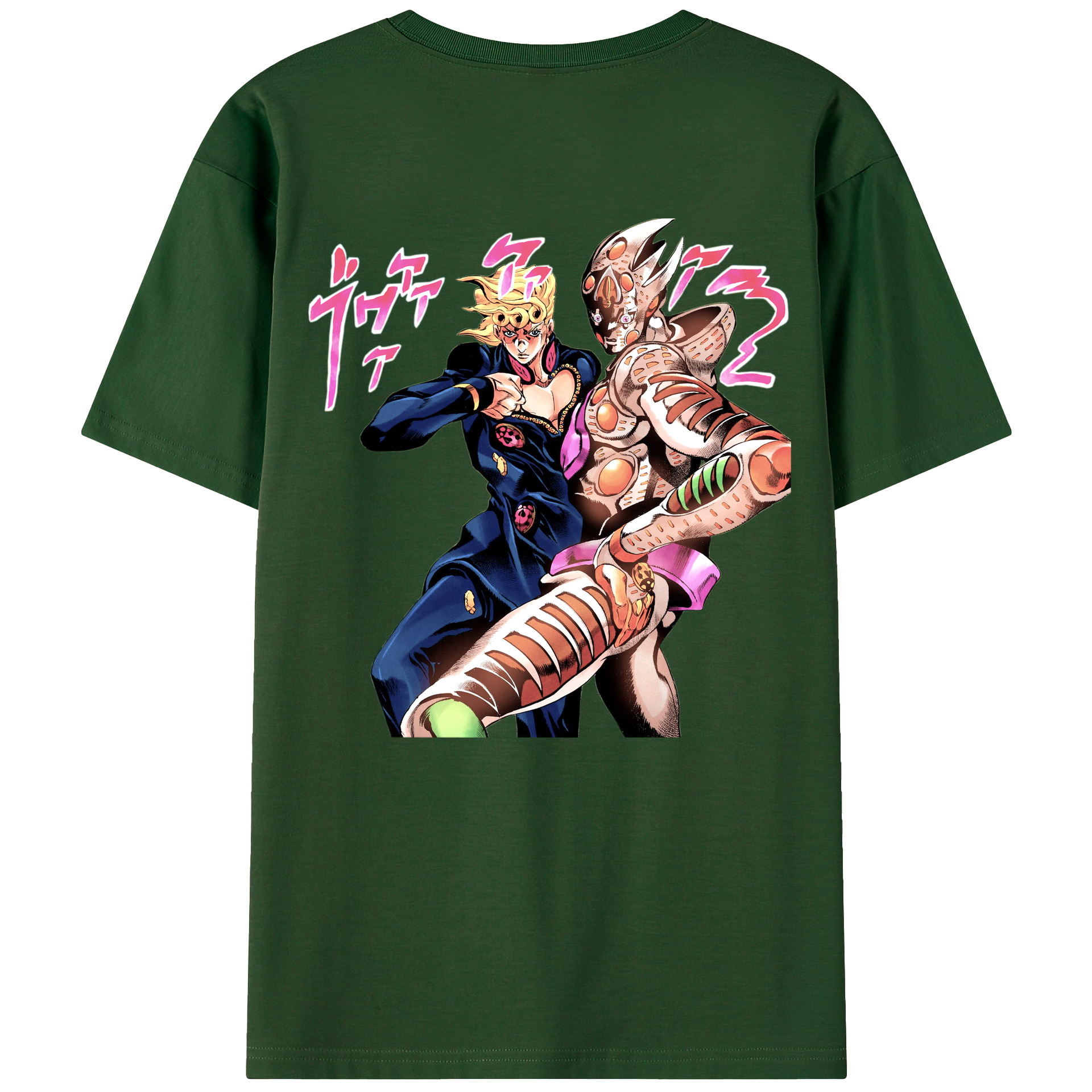 （画像用） ジョジョの奇妙な冒険 ジョルノ?ジョバァーナ JoJo's Bizarre Adventure Giorno Giovanna 綿100％半袖Tシャツ（背面プリント）